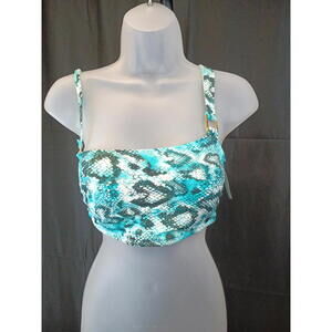 SUNDAZED SNAKE-PRINT ONE SHOULDER BIKIN ANIMAL PRINT 34D